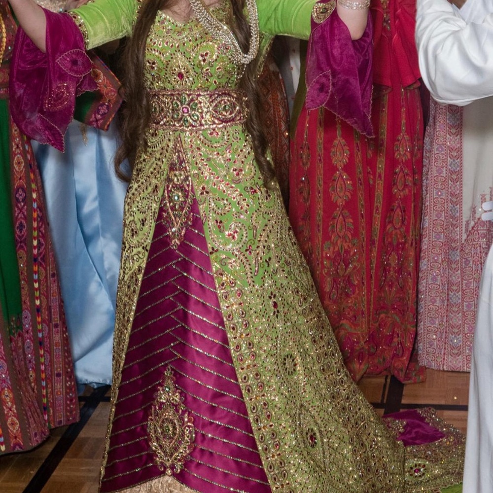 Henna gown made India comes with head piece